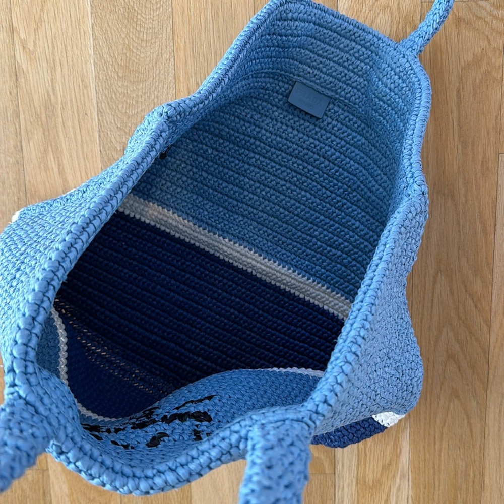 Prada Blue Crochet Tote Bag - Picture 4 of 9